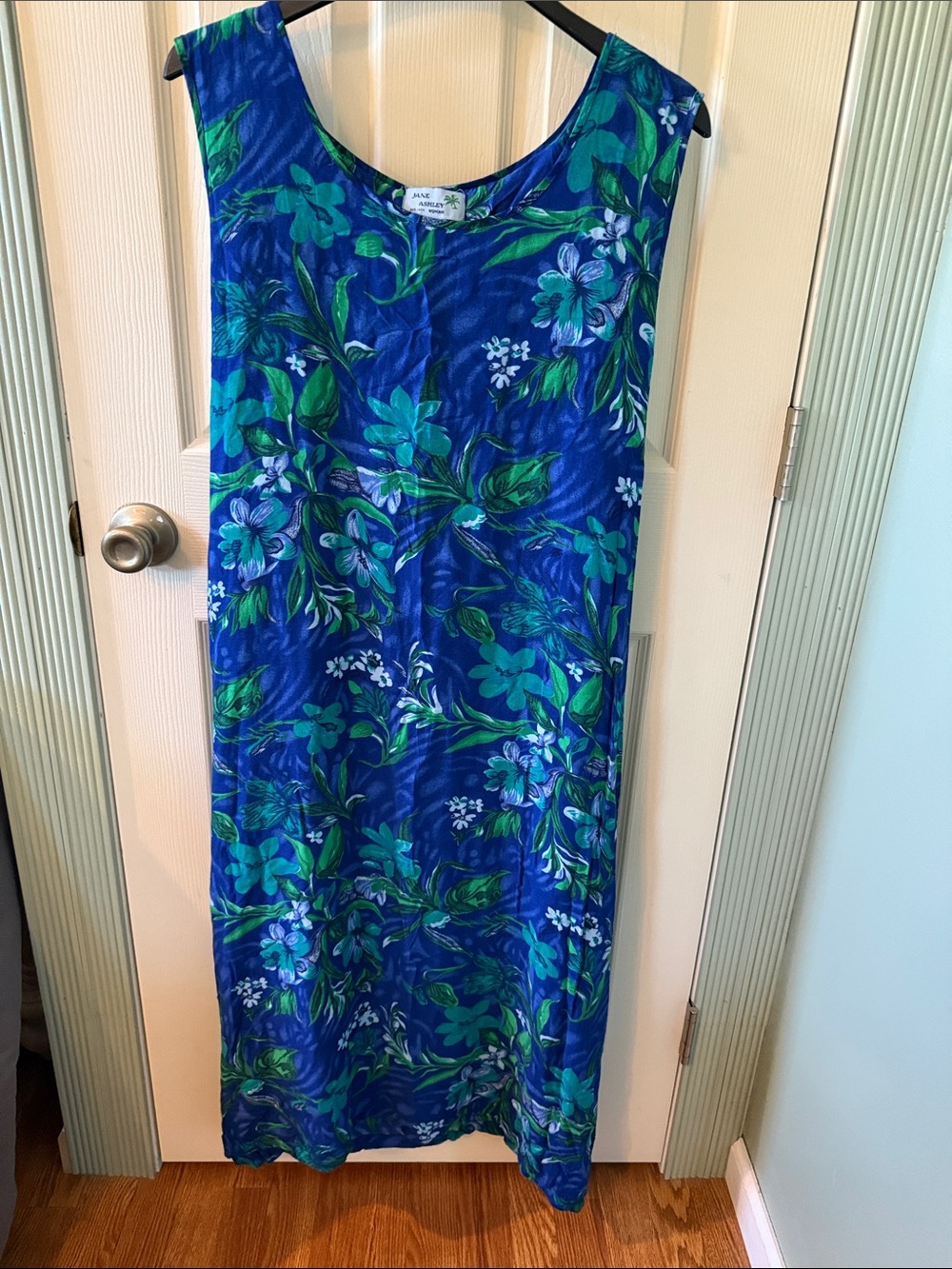 Jane Ashley Blue and Green Floral Maxi Dress